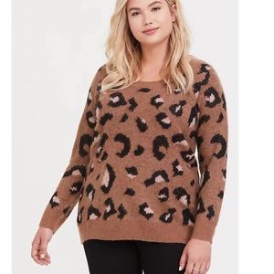 Torrid Leopard Brushed Pullover Sweater